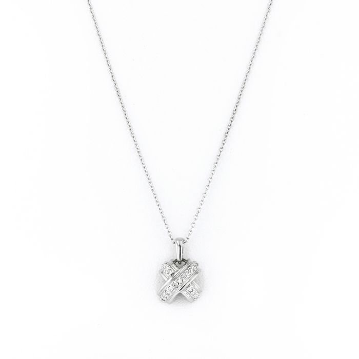 Tiffany & Co. Tiffany Signature K18WG White Gold Necklace Diamond