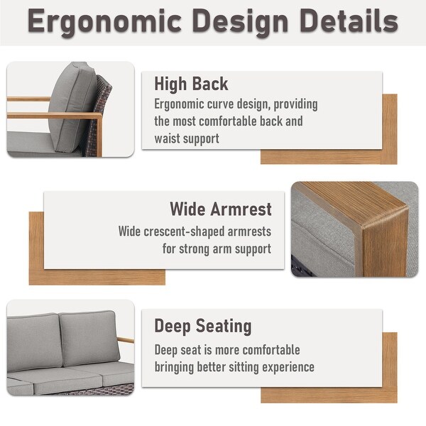 Patio Sofa Wicker High Back Sofa