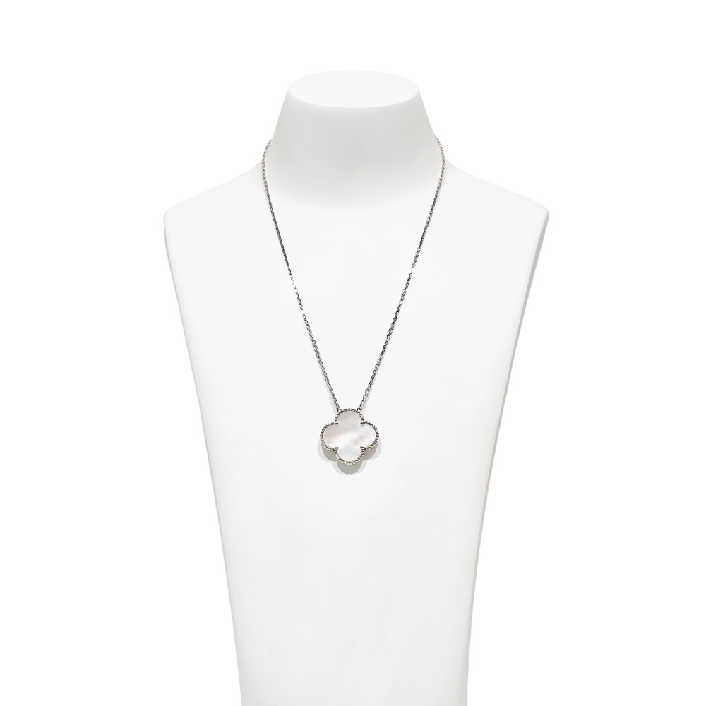 Van Cleef & Arpels Magic Alhambra Necklace 18K White Gold Mother of Pearl VCARN32200