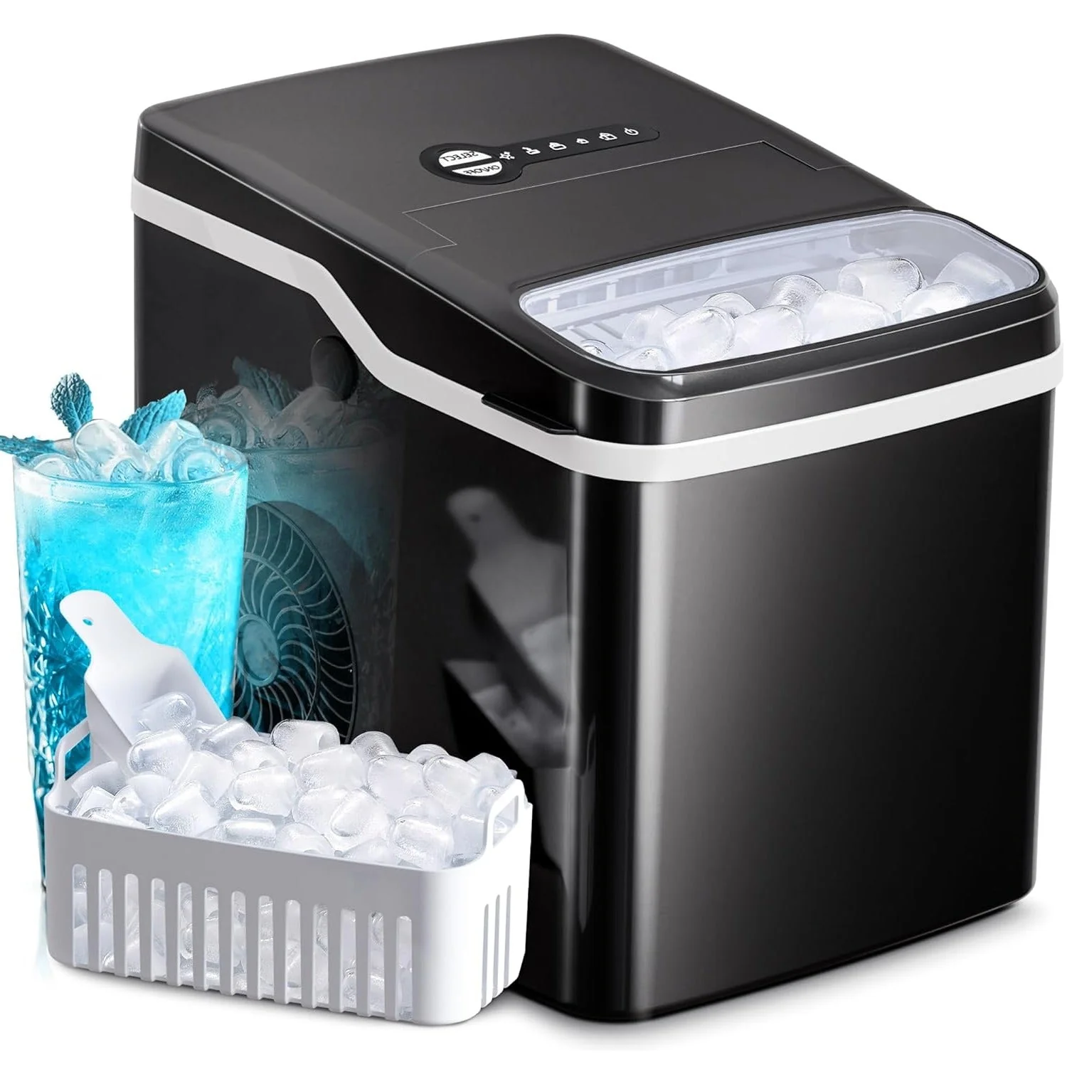 Ice Makers Countertop,26.5Lbs/24H,Self-Cleaning Portable Ice Maker Machine with HandleZ4701