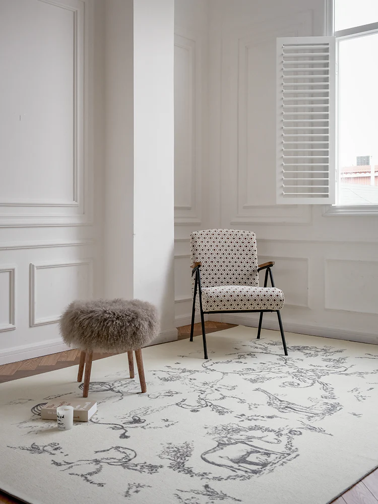 CP059 - Di@r Maison Ruyi Ink New Zealand Wool Carpet Living Room Sofa Bedroom Cream Carpet