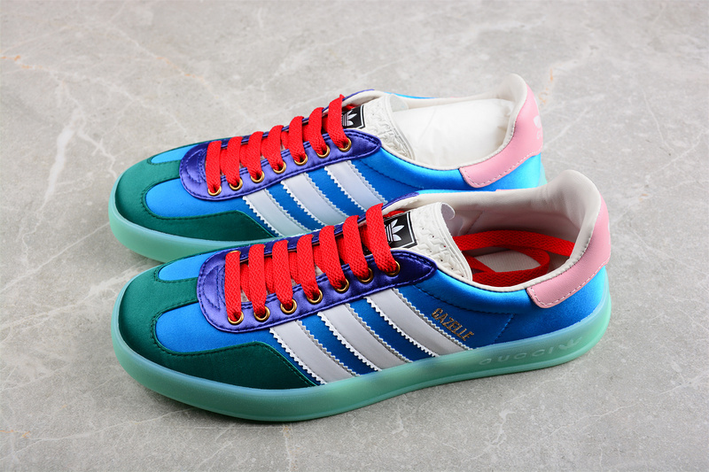 Adidas X Gucci Gazelle Shoes Blue/Cloud White/Green/Red 103660