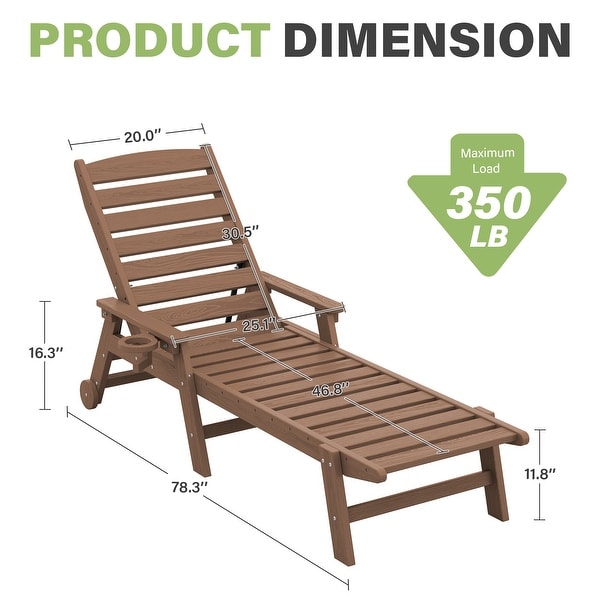 HDPE Frame Adjustable Backrest Patio Lounge Chair