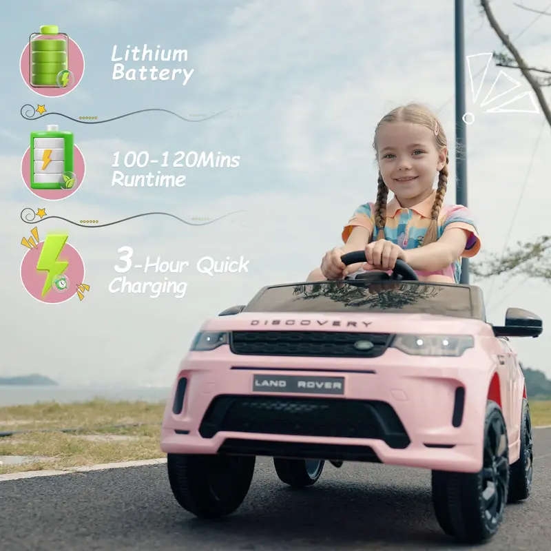 TEOAYEAH Licensed Land Rover Kids’ Electric Ride-On Car – Lithium-Ion Battery, Built-in Music, Parental Remote Control