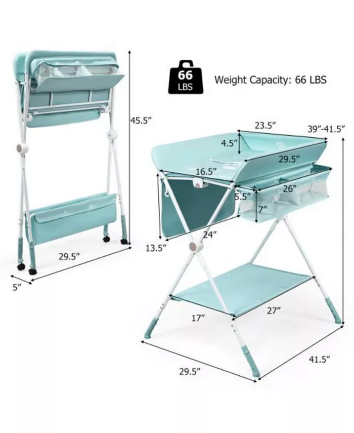 Slickblue Folding Baby Changing Table with Storage