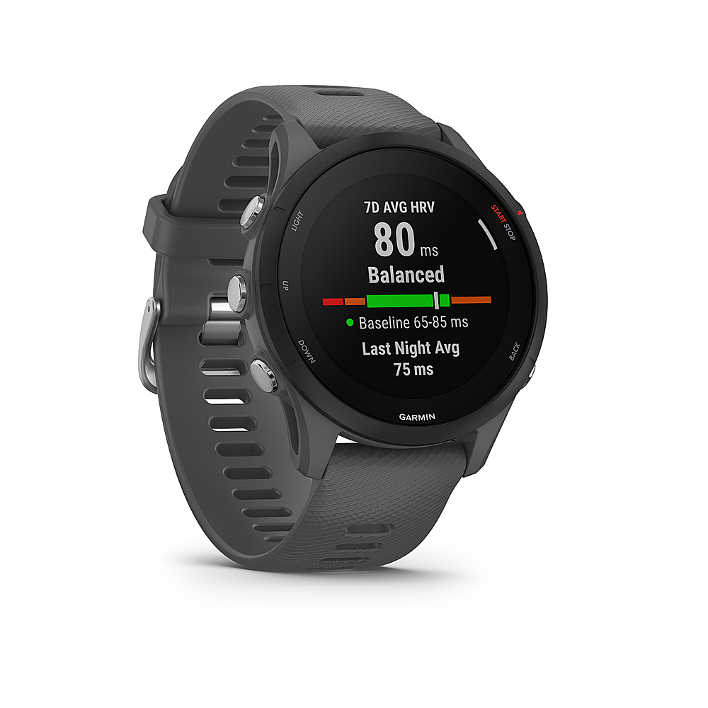 Garmin - Forerunner 255 GPS Smartwatch 46 mm Fiber-reinforced polymer - Slate Gray