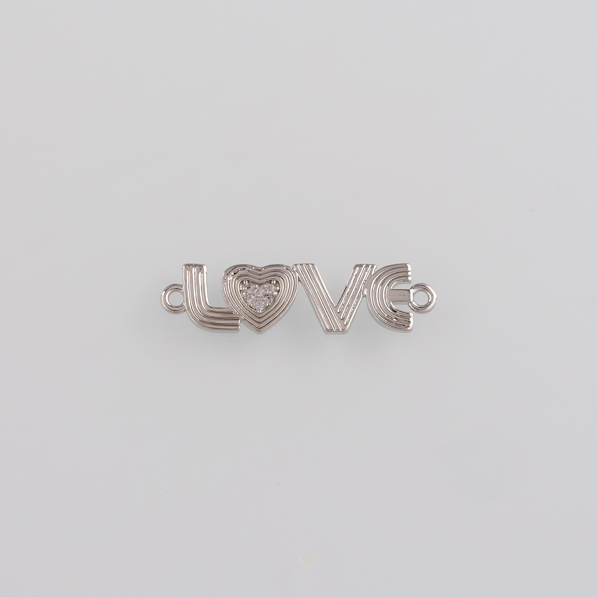 18K Gold Filled Love Connector,CZ Micro Pave Love Charm Necklace Bracelet for DIY Jewelry Making Supply