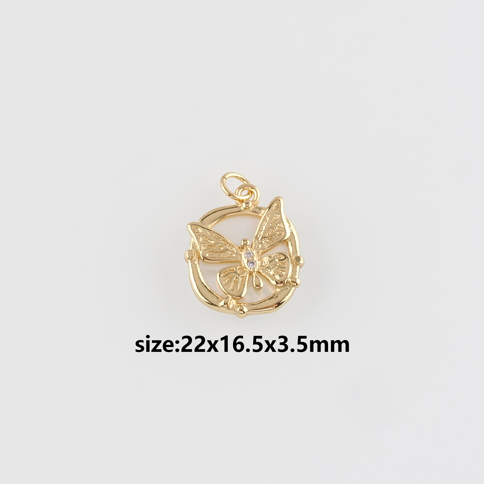 18K Gold Filled Butterfly Pendant,Butterfly Charm Earrings Necklace for DIY Jewelry Making Supply