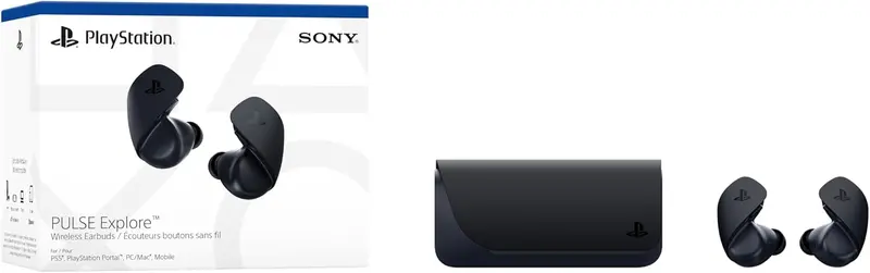 PlayStation Pulse Explore Wireless Earbuds – Midnight Black, Low-Latency Audio for PS5