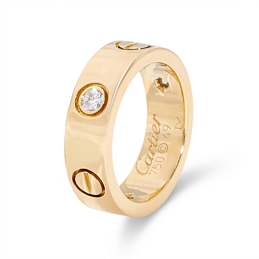 Cartier Love Classic Model Ring 18K Yellow Gold Diamond B4032400