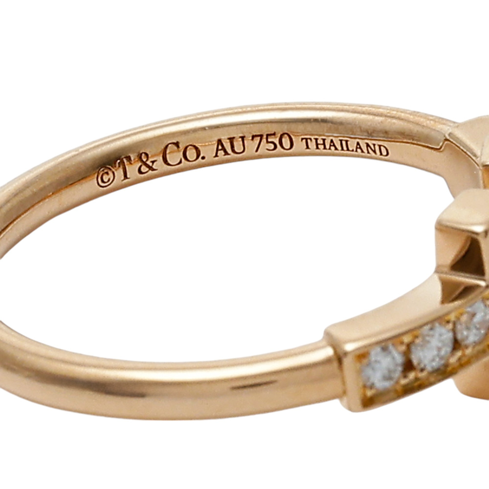 Tiffany & Co. Tiffany T Diamond Wire Ring 18K Rose Gold 60147323