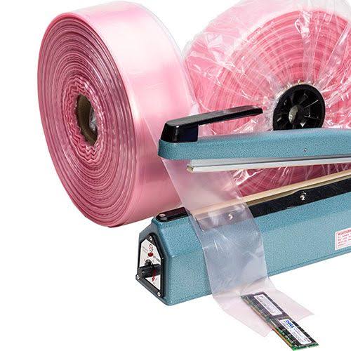 2 Mil Anti-Static Poly Tubing, Pink, 2150 ft. x 5x22 Width