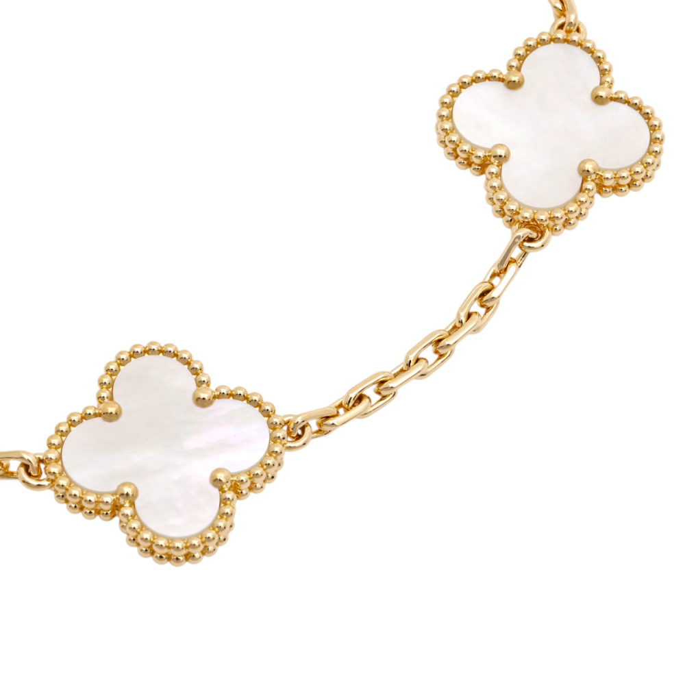 Van Cleef & Arpels Vintage Alhambra 5 Motifs Bracelet 18K Yellow Gold Mother of Pearl VCARA41800