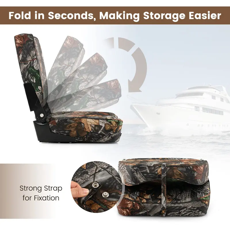 Two Low-Profile Folding Fishing Seats – Compact Boat & Dock Chairs