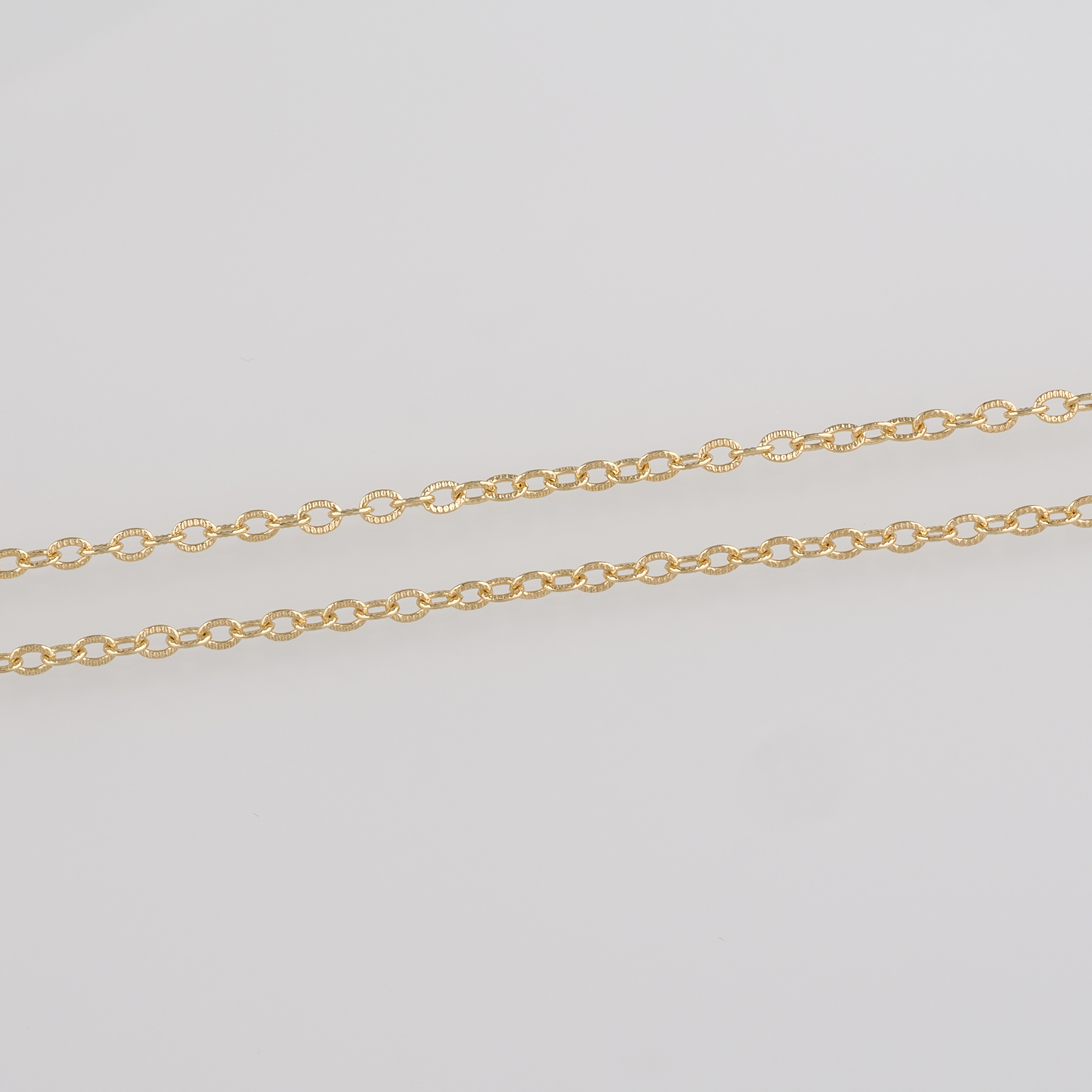18K Gold Filled Cable Chain Necklace,Dainty Thin Link Chain,Gold Texture Chain Necklace for Women DIY Jewelry Making Supply