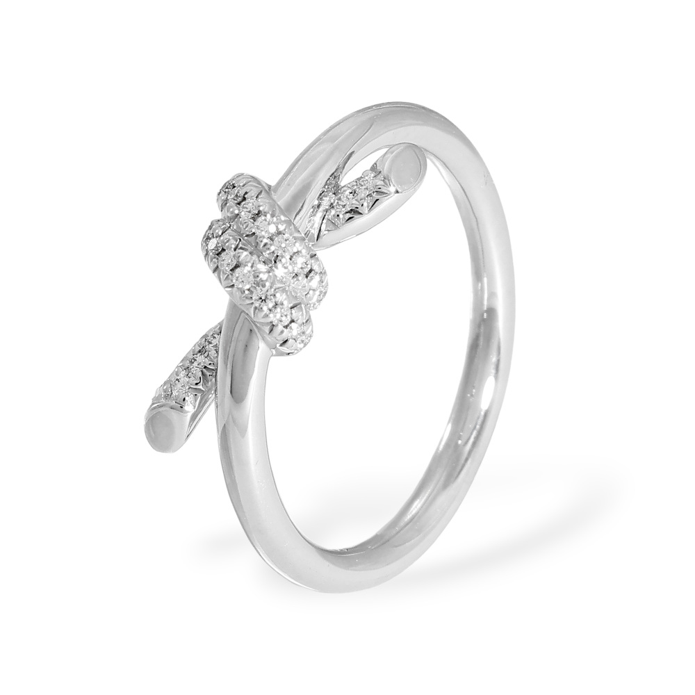 Tiffany & Co. Knot Ring 18K White Gold Diamond 70302705