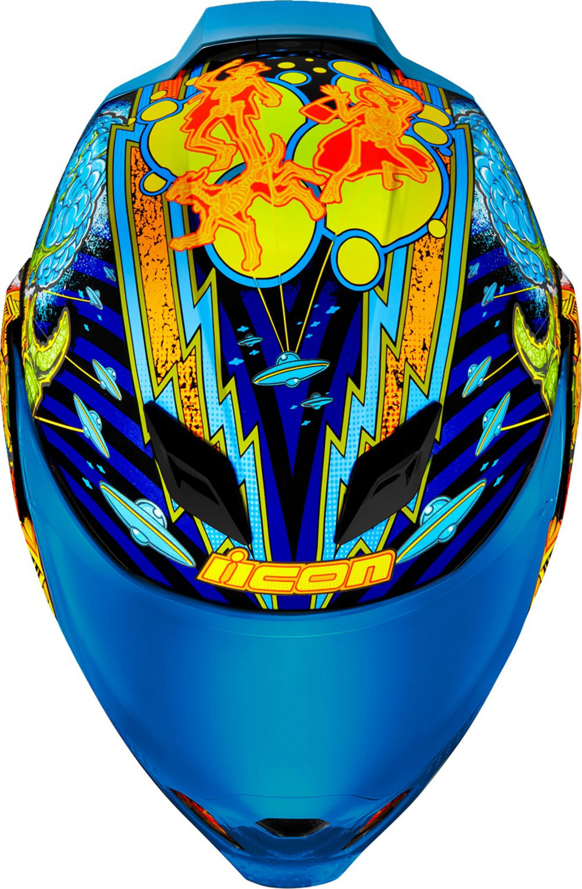 Icon Airflite Bugoid Blitz Motorcycle Helmet Blue 3XL