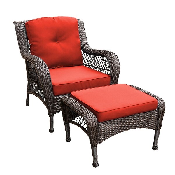 6piece Resin Wicker Patio Furniture Conversation Set with High Back