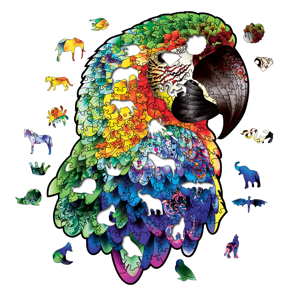 Animal Wooden Puzzle-Lovely parrot