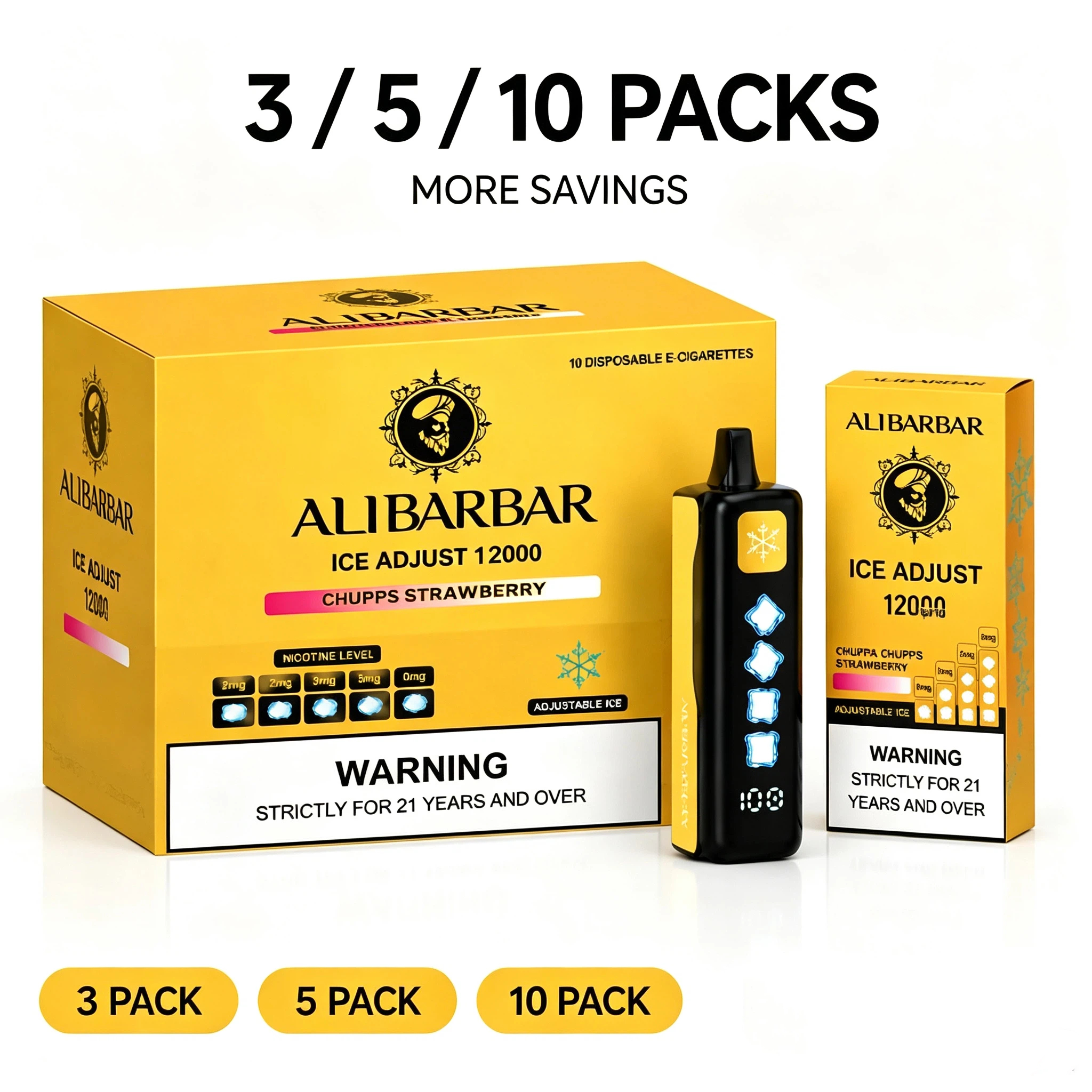 ALIBARBAR ICE ADJUST 12000 PUFFS Disposable Vape|3-5-10pcs