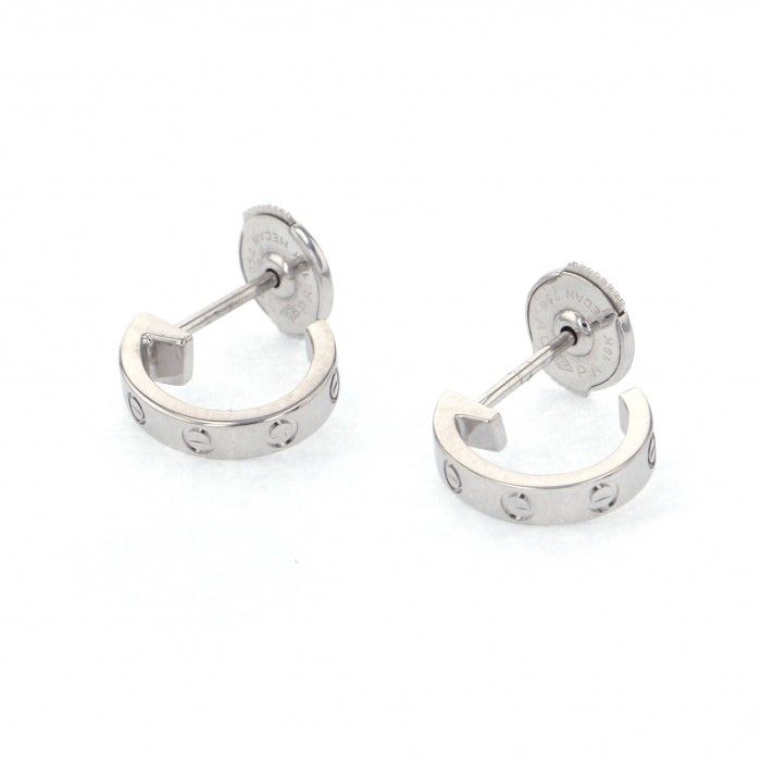Cartier Love Earrings 18K White Gold