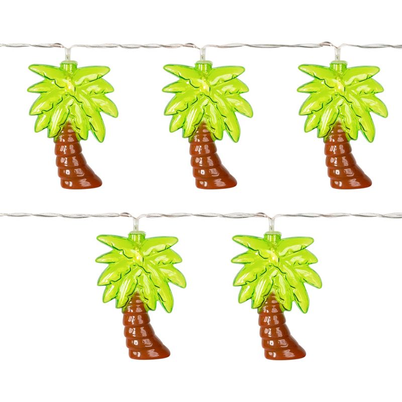 Northlight LED Palm Tree Indoor Outdoor Patio Light Set - 4.5' Clear Wire - 10pcs