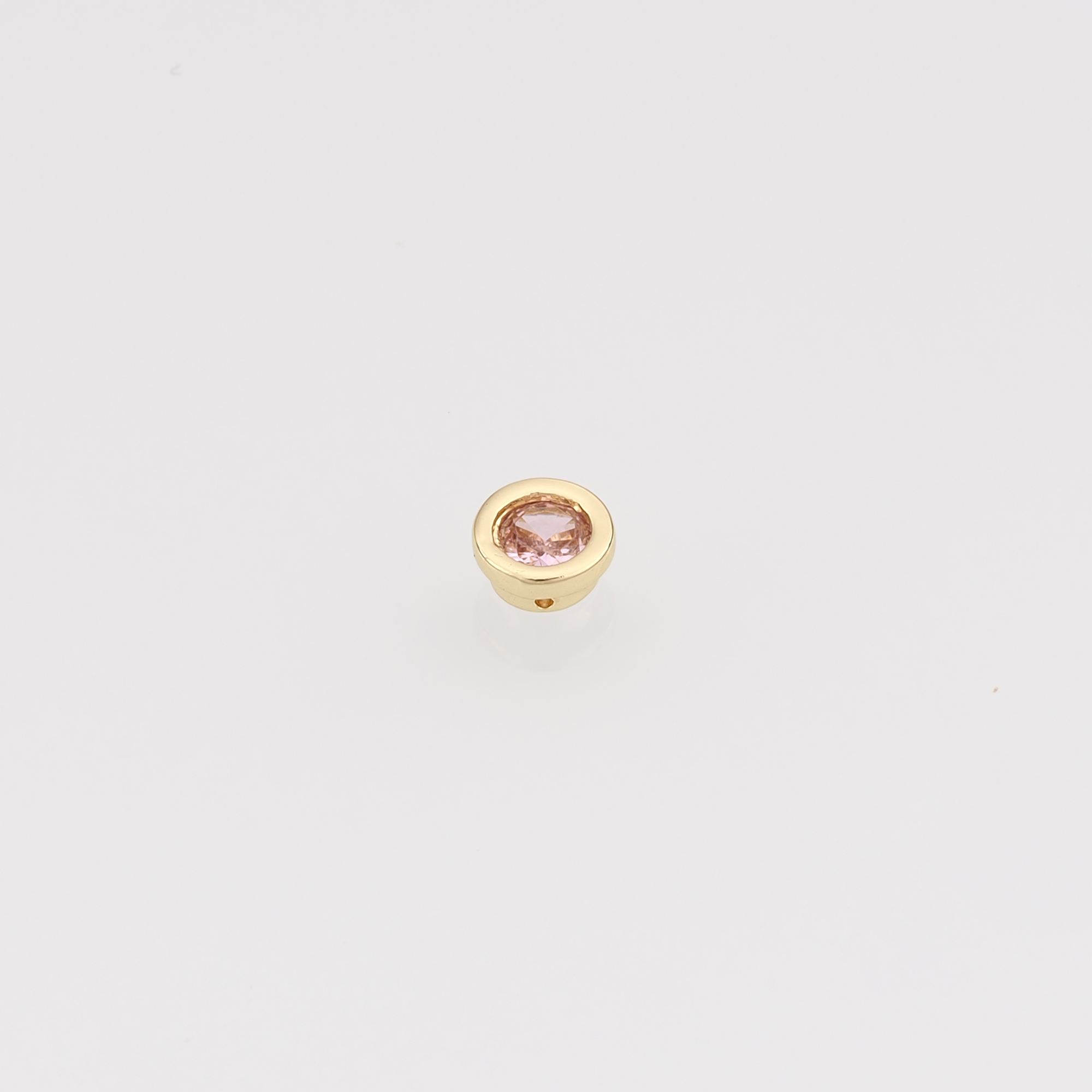 18K Gold Filled Round Flat Spacer Beads,CZ Micro Pave Round Spacer Beads,DIY Jewelry Making Supply