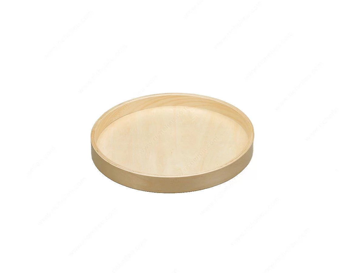 Natural Lazy Daisy Banded Full Circle Wooden Swivel Tray Undrilled Lazy Susan Shelf with Steel Bearing (18