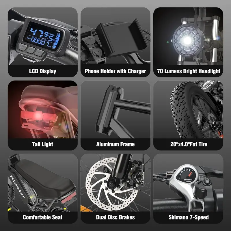 Q20 All-Terrain Electric Fat Bike – 2000W, 52V Battery, 30–180 Mile Range