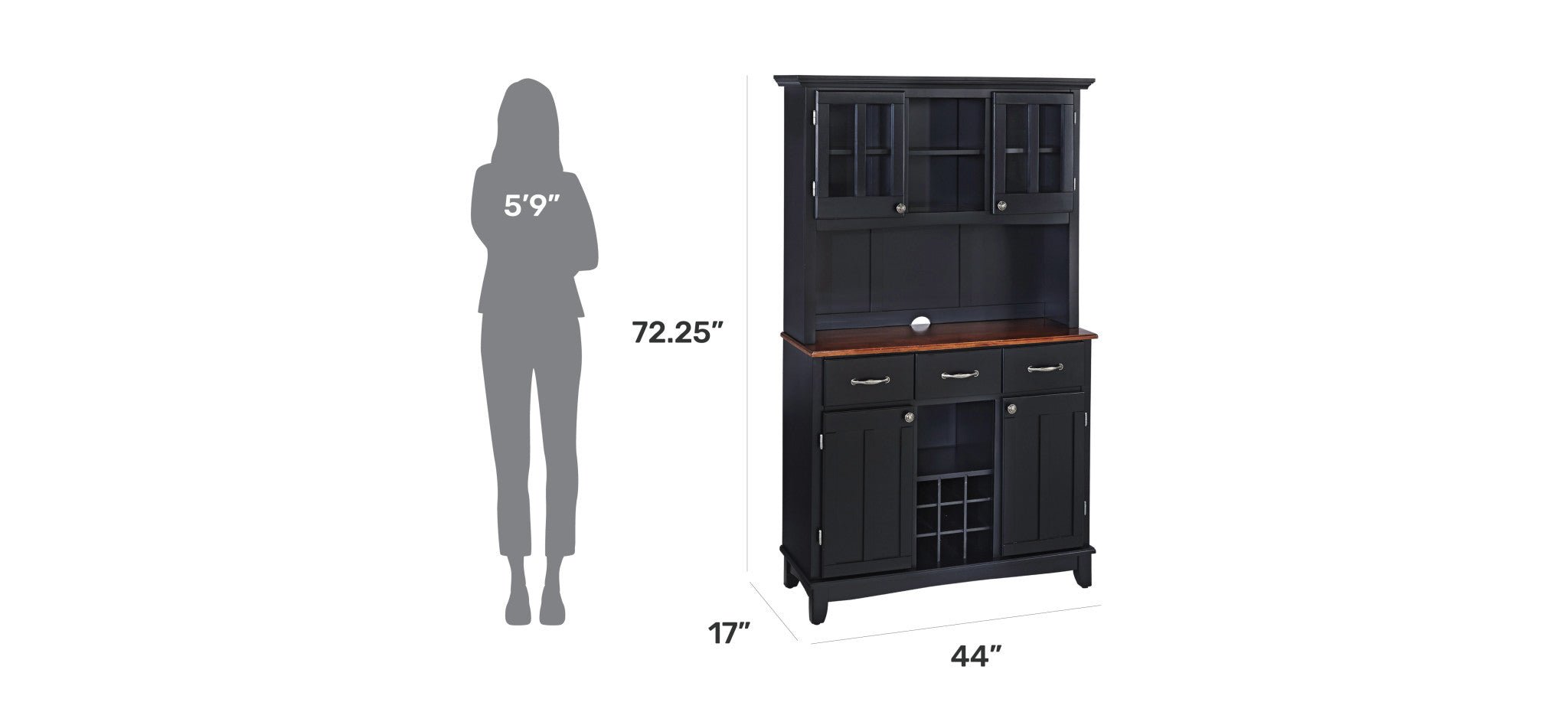 Buffet of Buffets Black Buffet with Hutch