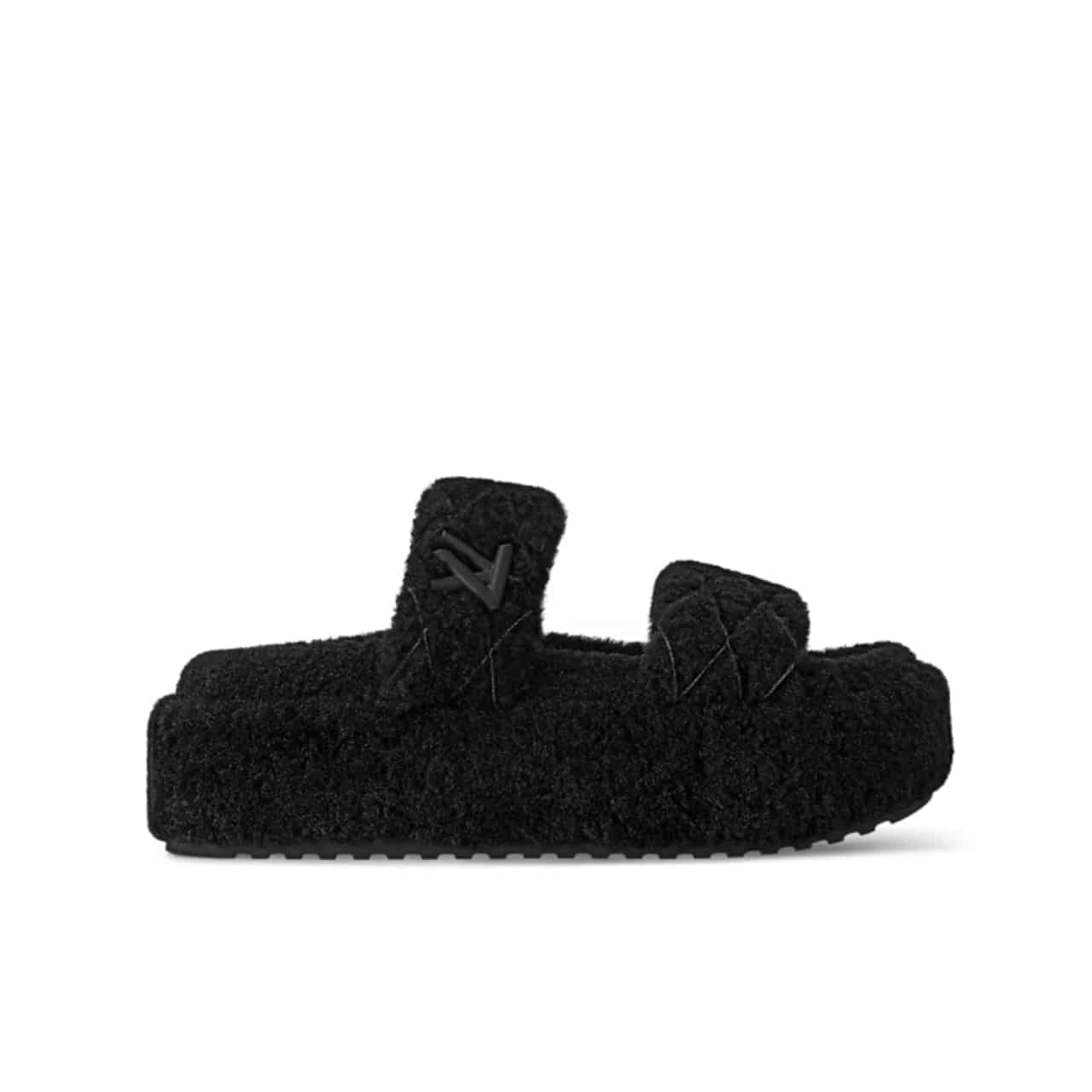 Louis Vuitton Lv Sunset Platform Comfort Mule Shearling Black 1Actv0