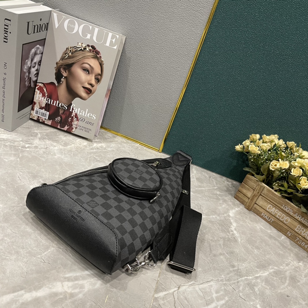 Louis Vuitton Duo Sling Bag Caro Black 42Cm M30936