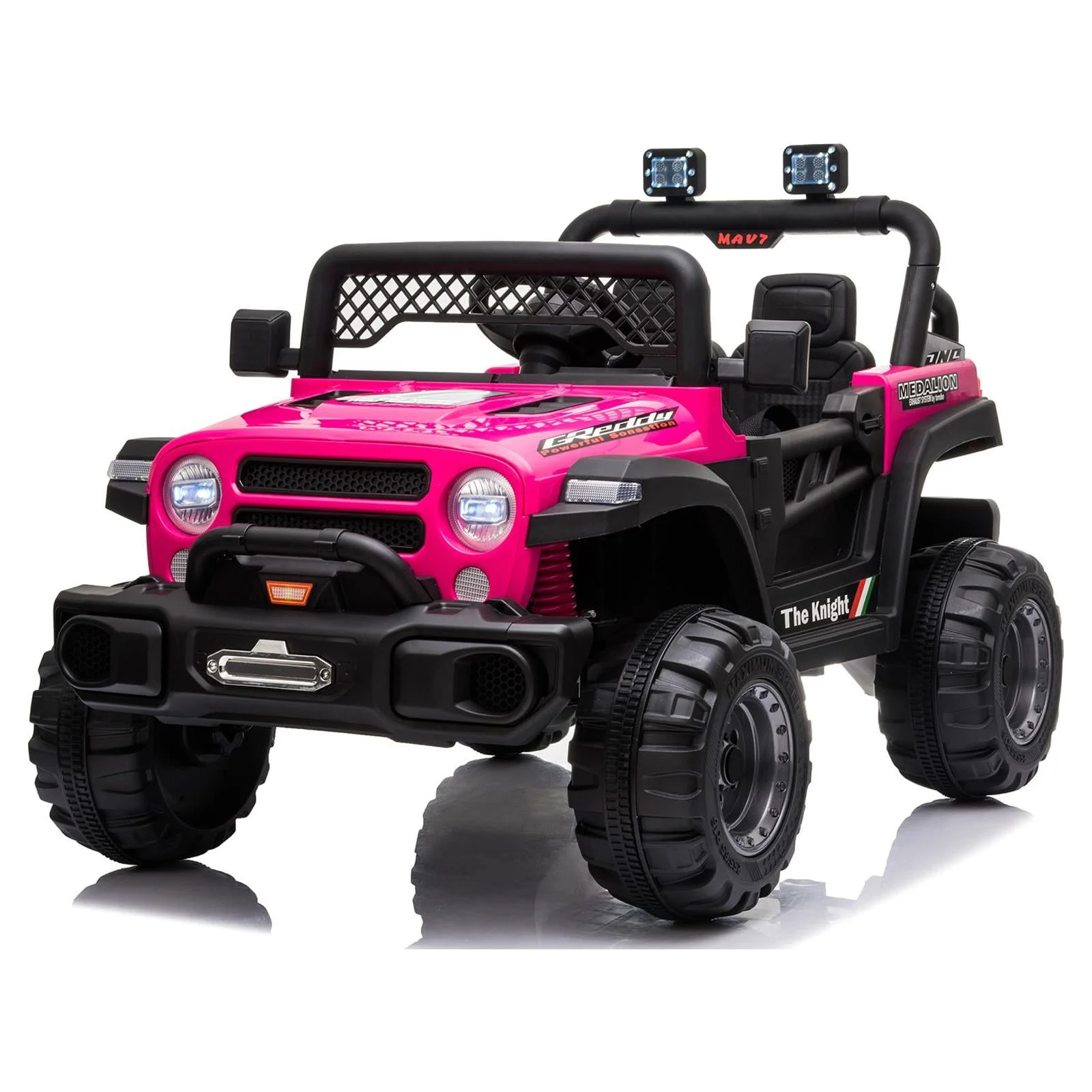 Ktaxon Ride on Truck, Dual Drive Electric 12V Battery Powered Kids Toddler Motorized Off-Road Vehicles Toy Car, Rose Red