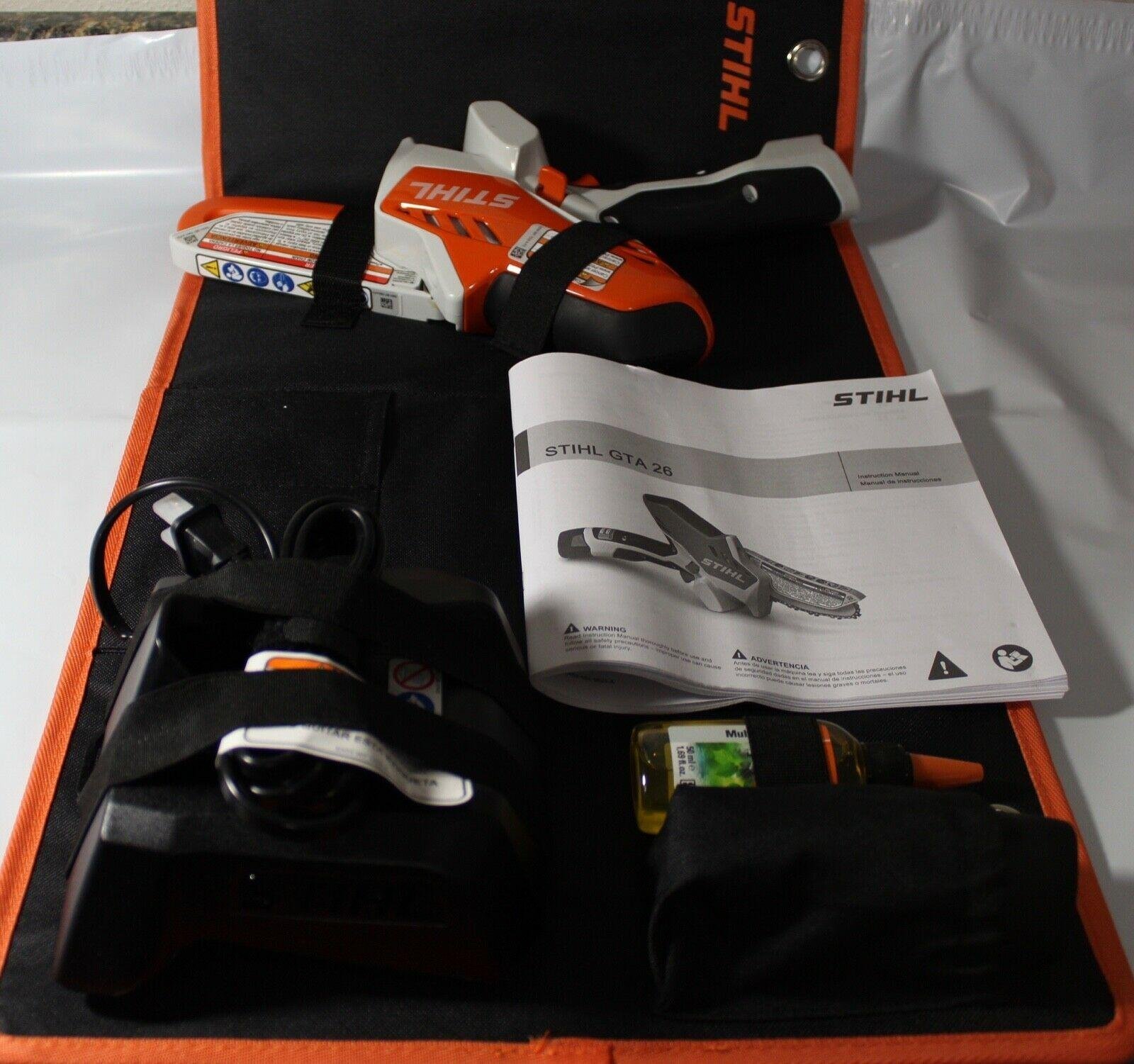 GTA 26 Battery Garden Pruner PRUNER CHAINSAW W/CARRYING CASE, BATTERY AND CHARGER.