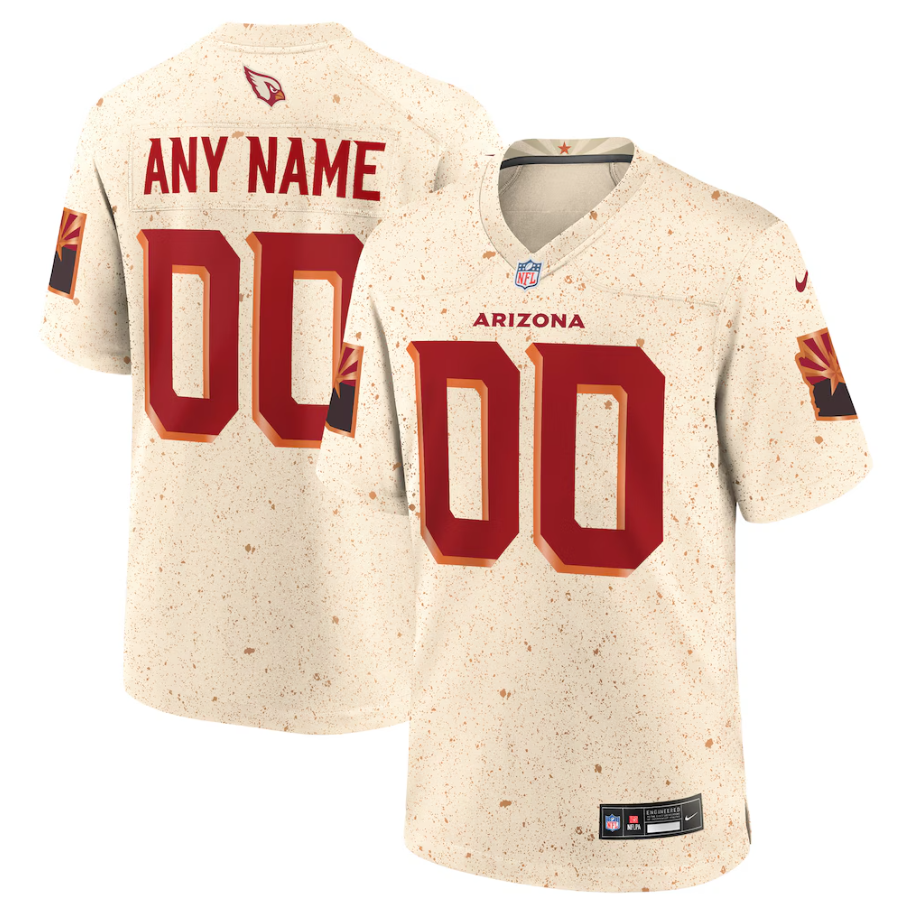 Men's Arizona Cardinals Natural 2025 Rivalries Collection Custom Game Jersey