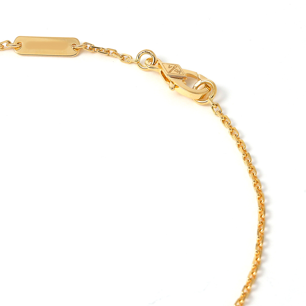 Van Cleef & Arpels Lucky Alhambra Papillon Necklace 18K Yellow Gold Tiger Eye VCARD98500