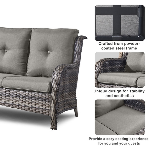 2 Swivel Chairs Sofas with 50000 BTU Fire Pit Table