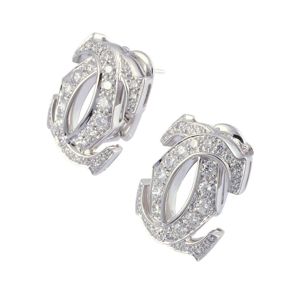 Cartier Penelope K18WG White Gold Earrings Diamond
