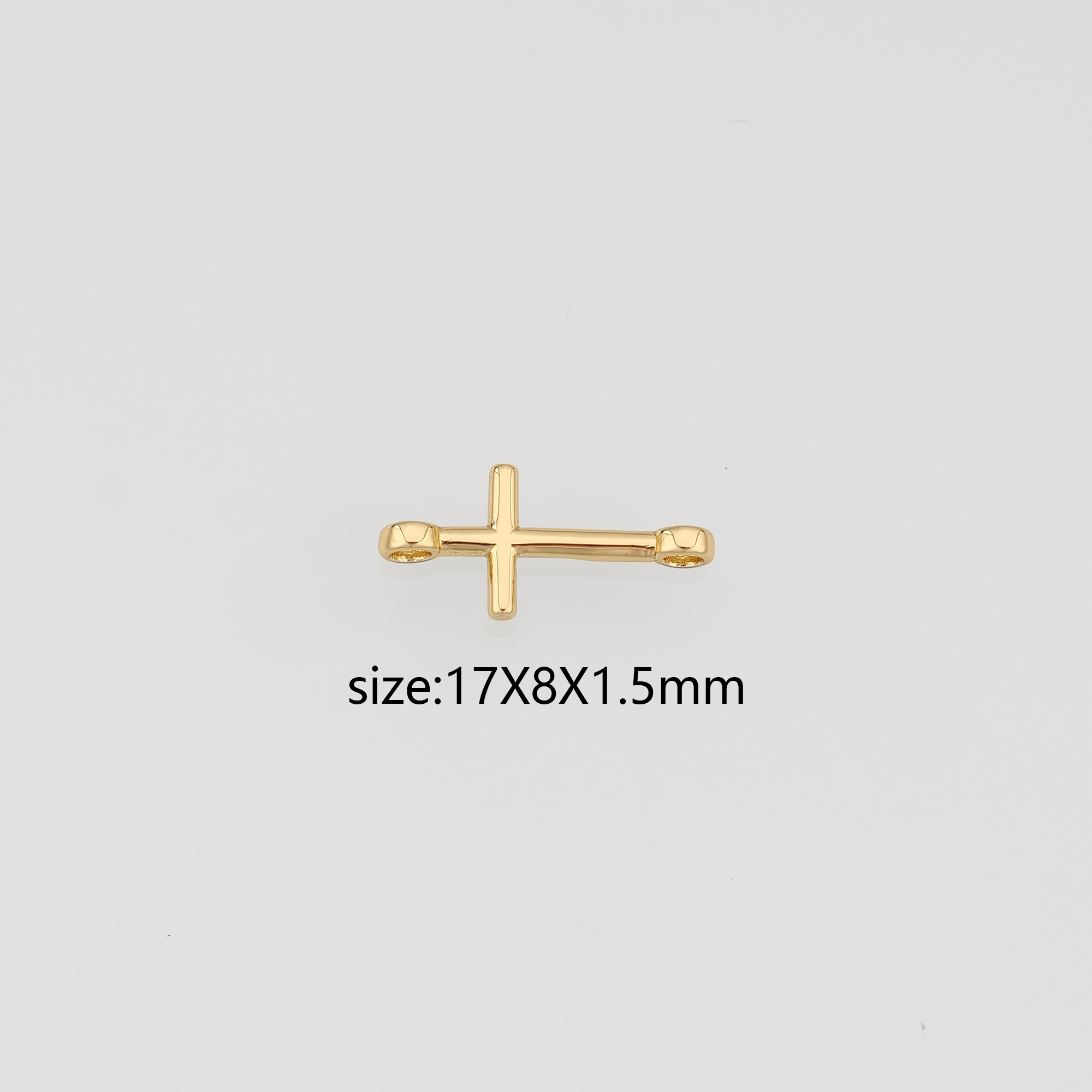 18K Gold Filled Cross Connector,Dainty Religious Charm Necklace Bracelet for DIY Jewelry Making Supply