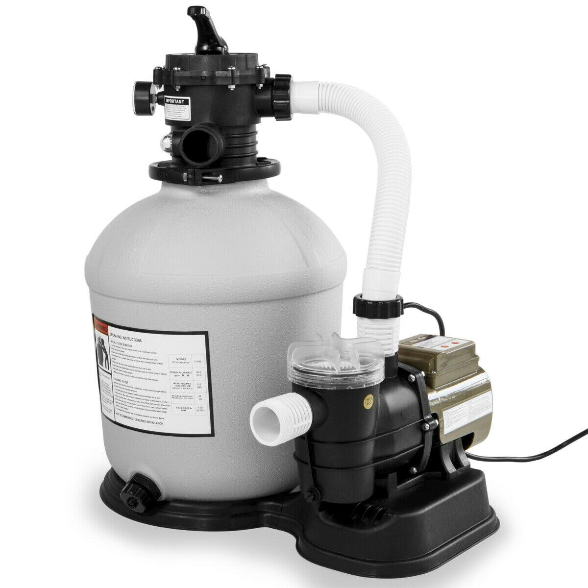 Swimming Pool 16′′-inch Sand Filter with 3100 GPH 3/4 HP Pool Pump Timer Package