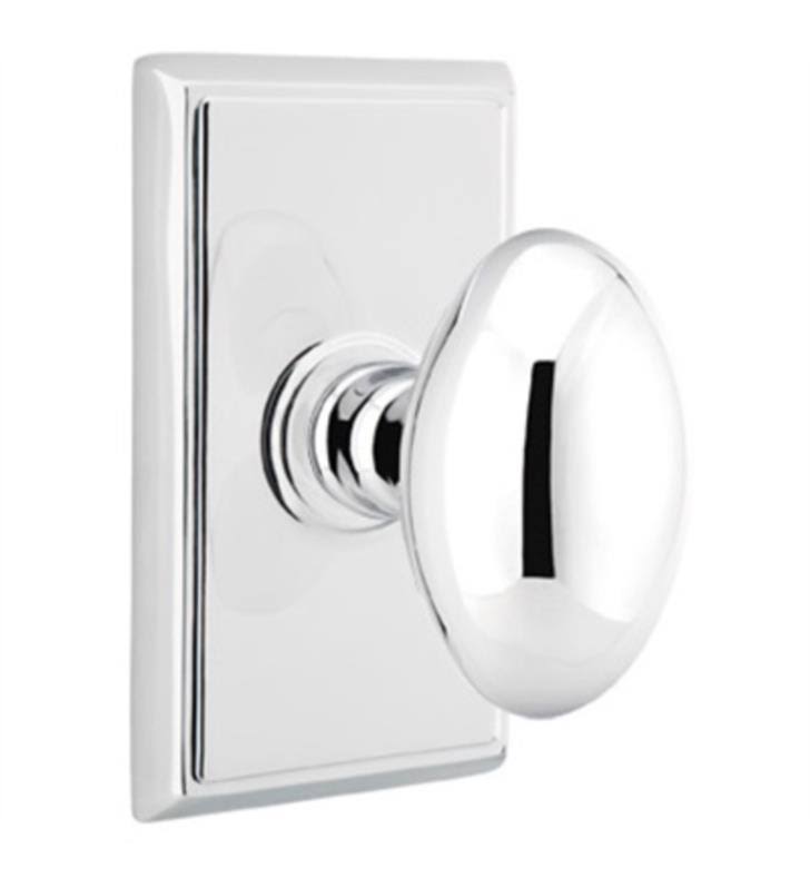 Emtek 8121EUS10B Passage Egg Knob with Rectangular Rose Finish: Oil Rubbed Bronze