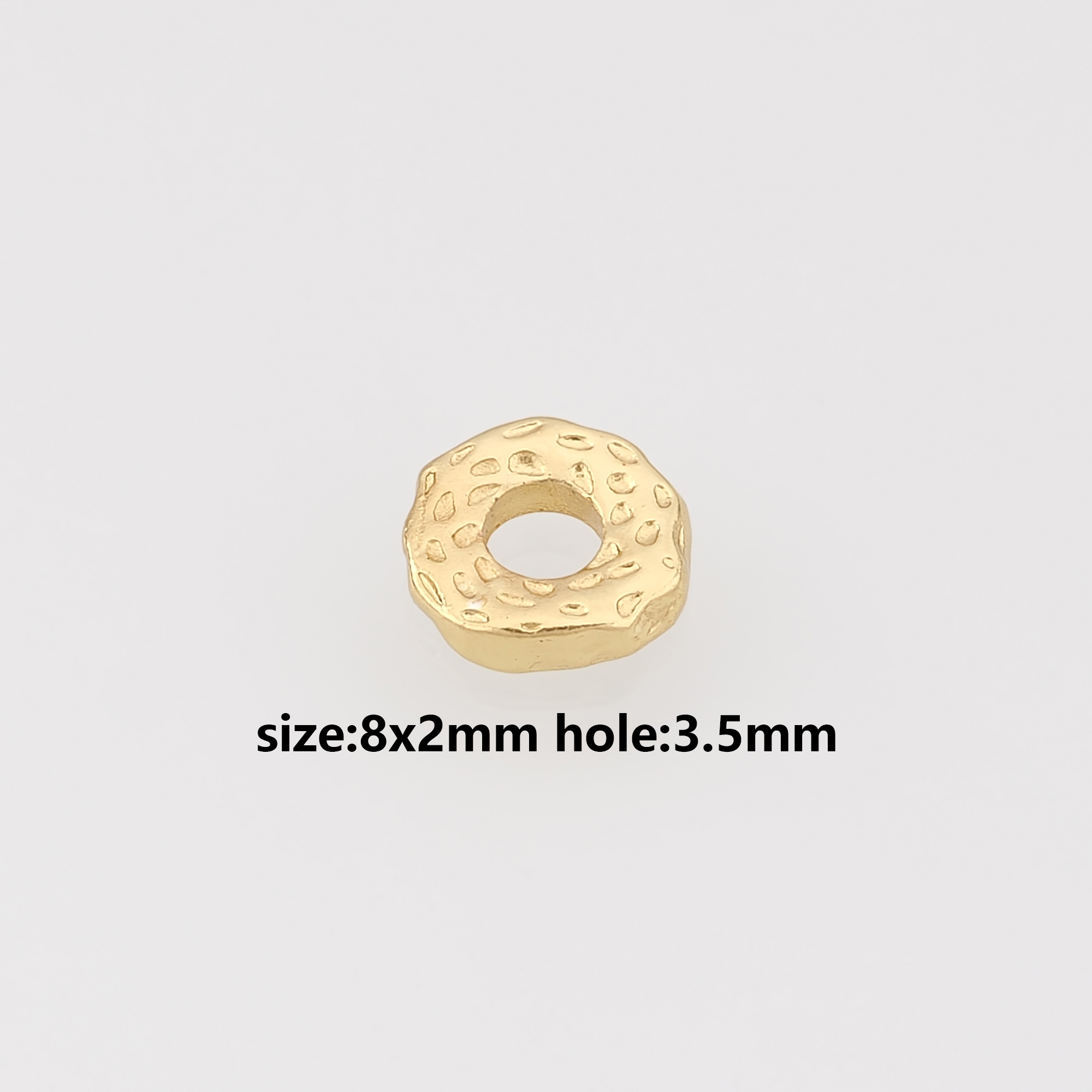 10Pcs 18K Gold Filled Geometric Spacer Beads,Flat Bead for Bracelet Jewelry Necklace Making Supply