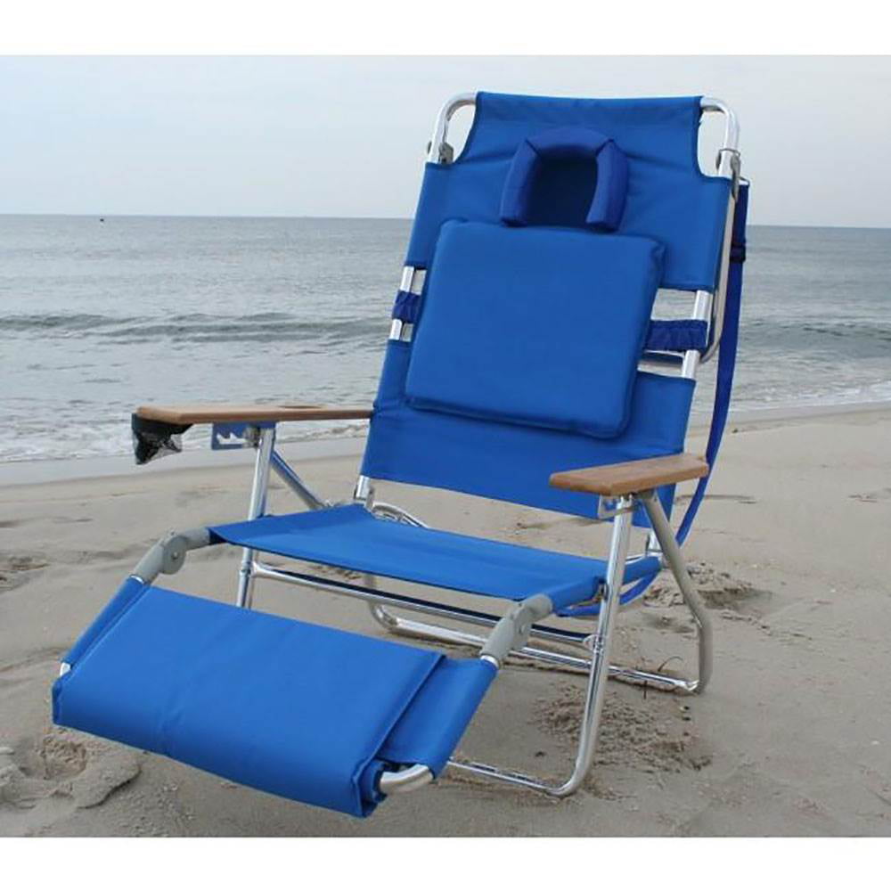 Ostrich Reclining Aluminum Beach Chair – Blue