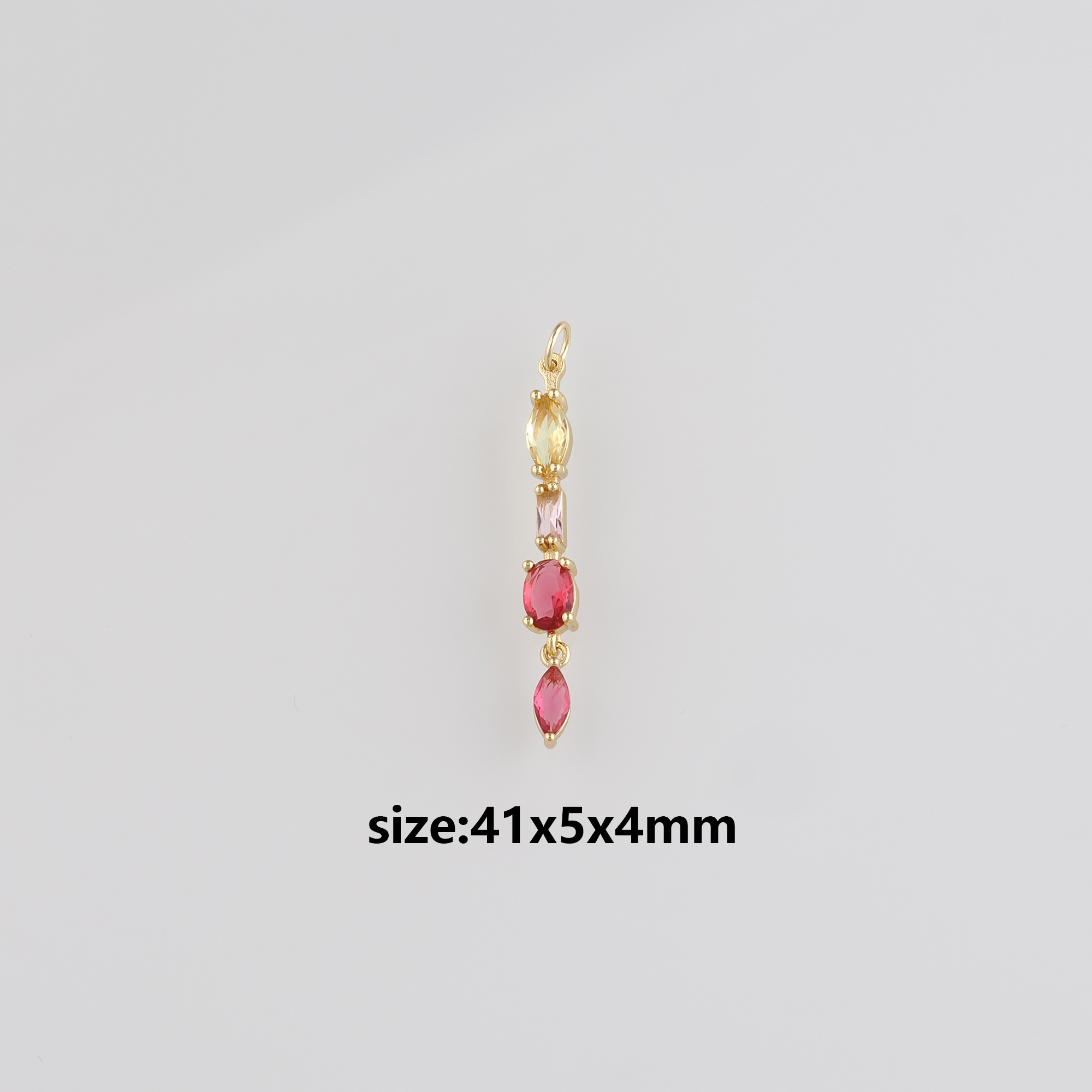 18K Gold Filled Oval Pendant,Crystal Oval Charm Earrings Necklace for DIY Jewelry Making Supply