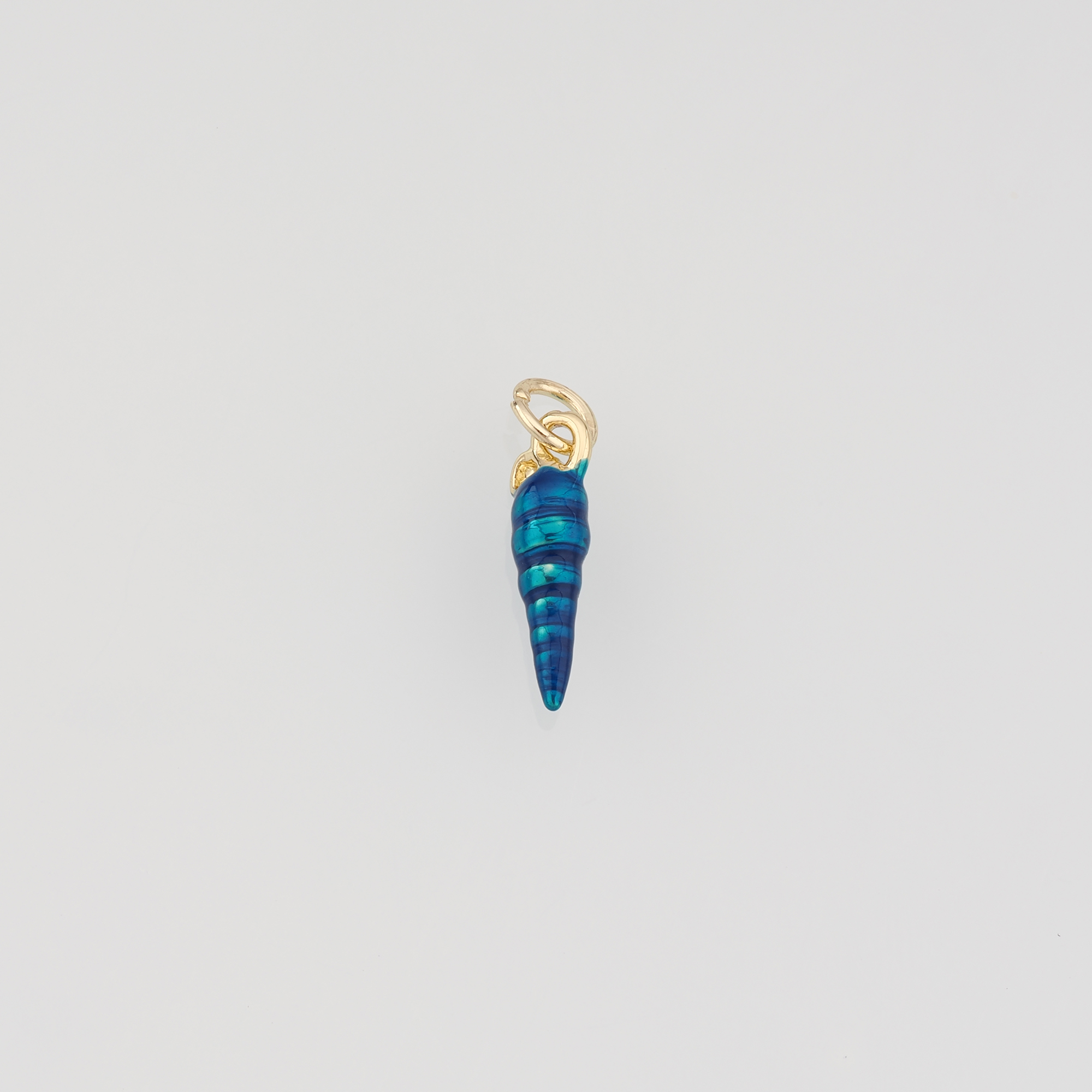 18K Gold Filled Conch Shell Pendant,Enamel Ocean Shell Charm Earrings Necklace for DIY Jewelry Making Supply