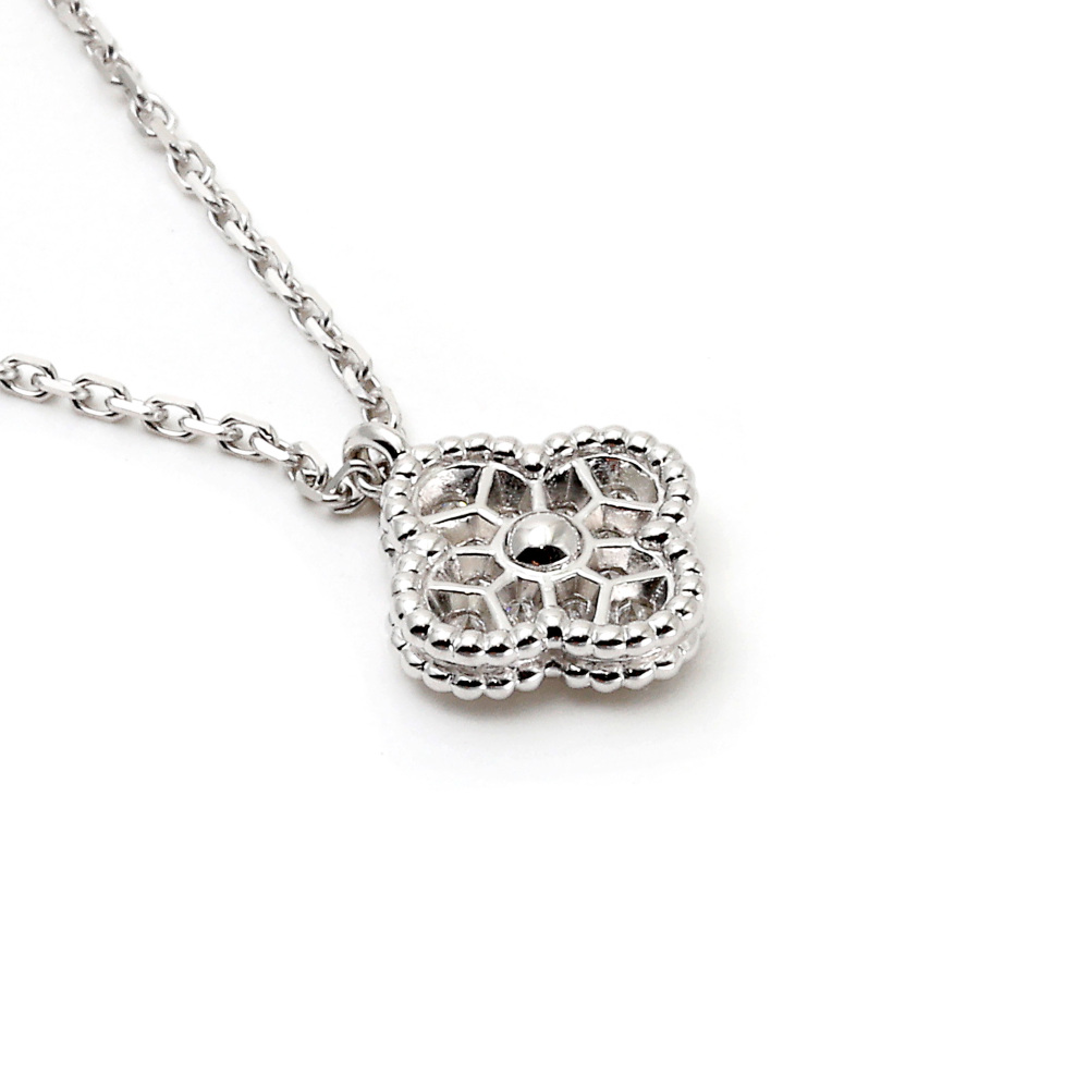 Van Cleef & Arpels Sweet Alhambra Necklace 18K White Gold Diamond VCARO85900