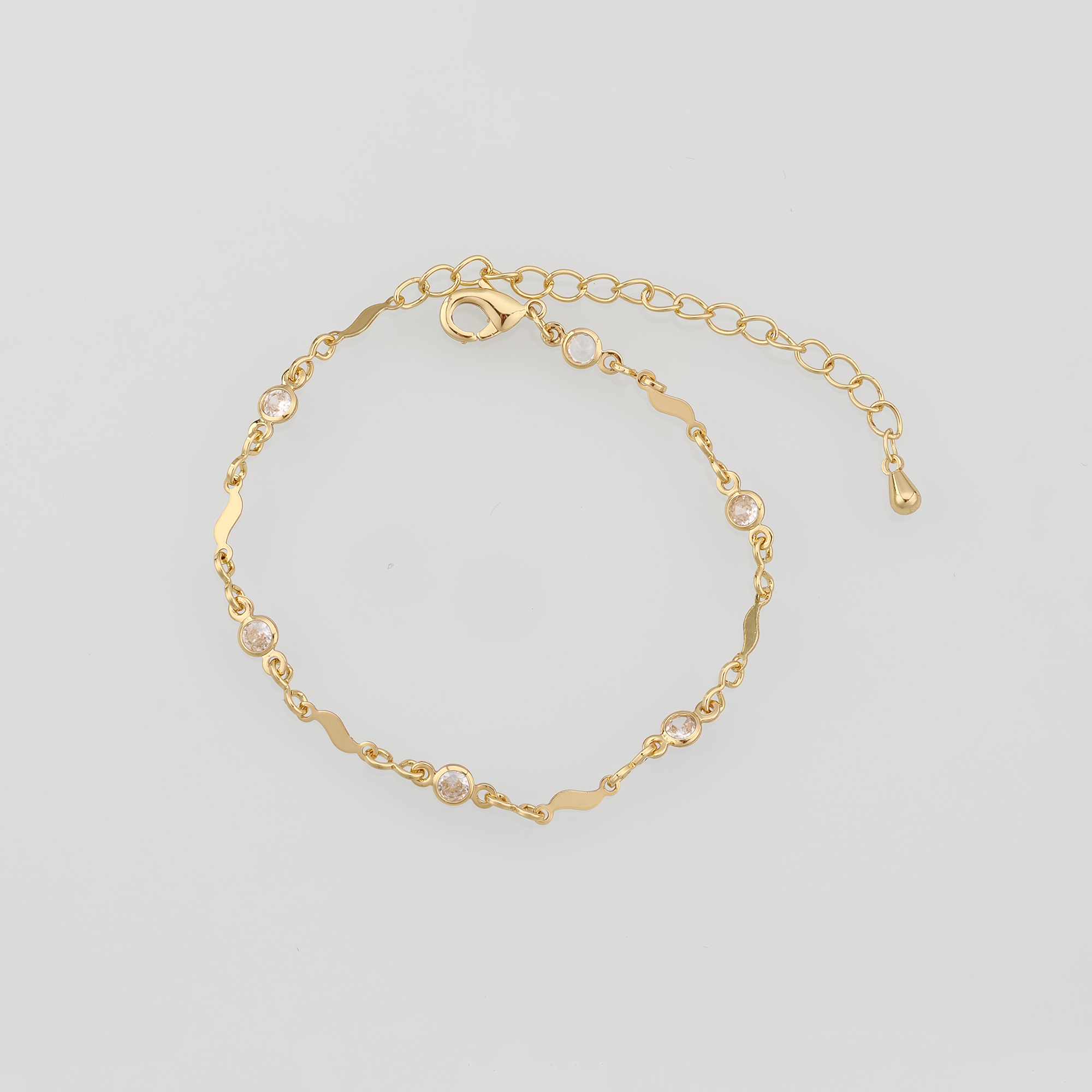 18K Gold Filled Round Chain Bracelet,Zircon Bracelet,Gold Chain Bracelet,Ladies Bracelet,Gift For Her