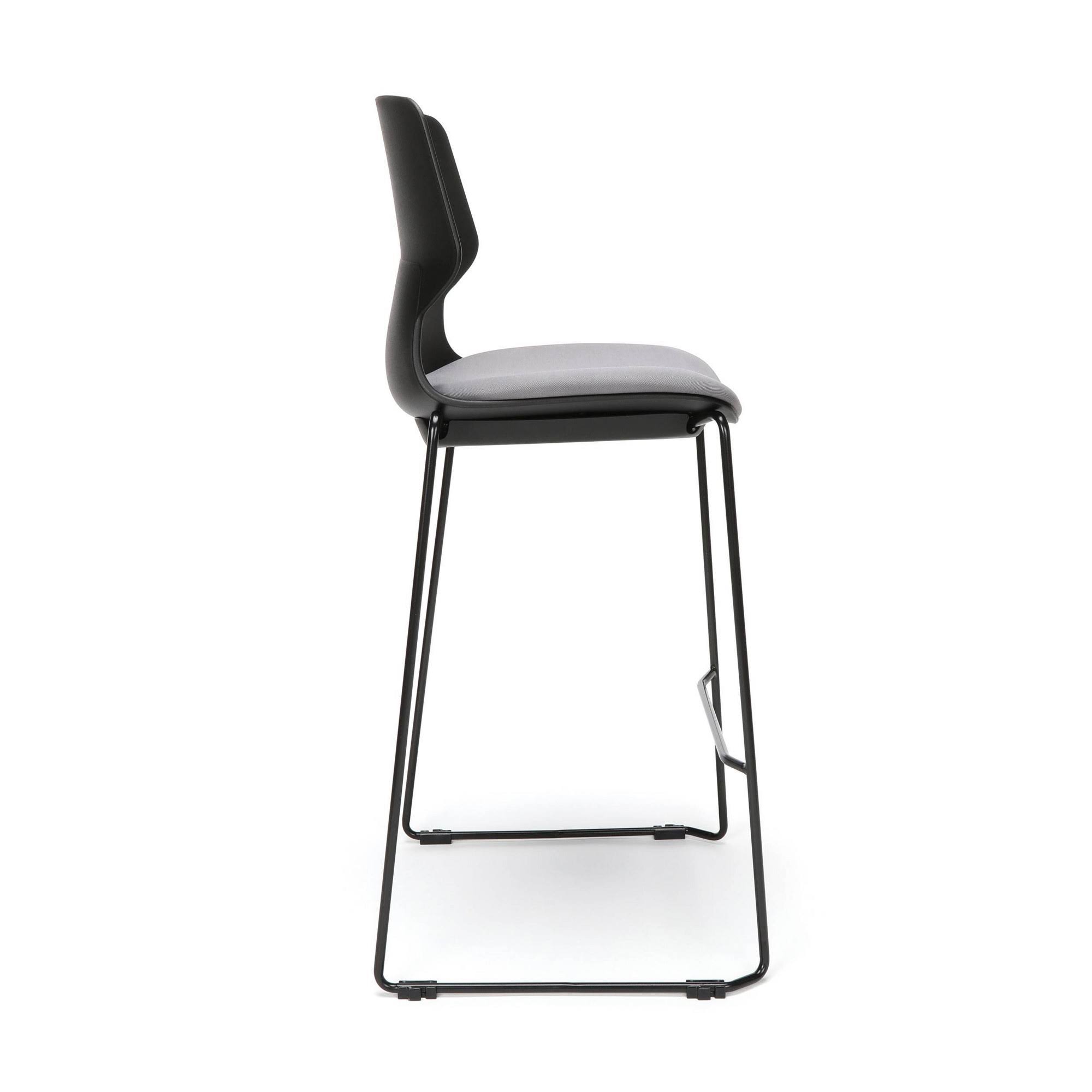 HON Basyx Contempo Guest Stool, 2 Pack, Black/Charcoal (BSX413VA19T)
