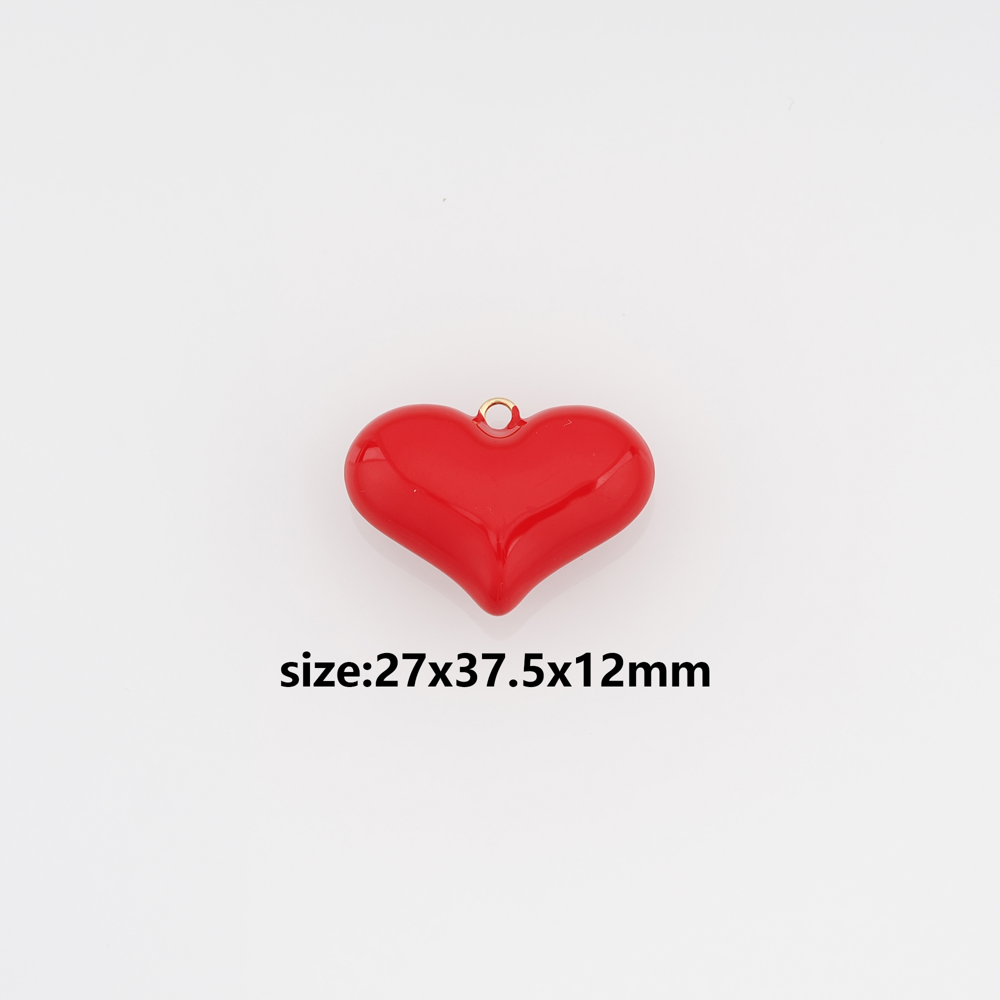 18K Gold Filled Heart Pendant,Enamel Heart Charm Earrings Necklace for DIY Jewelry Making Supply