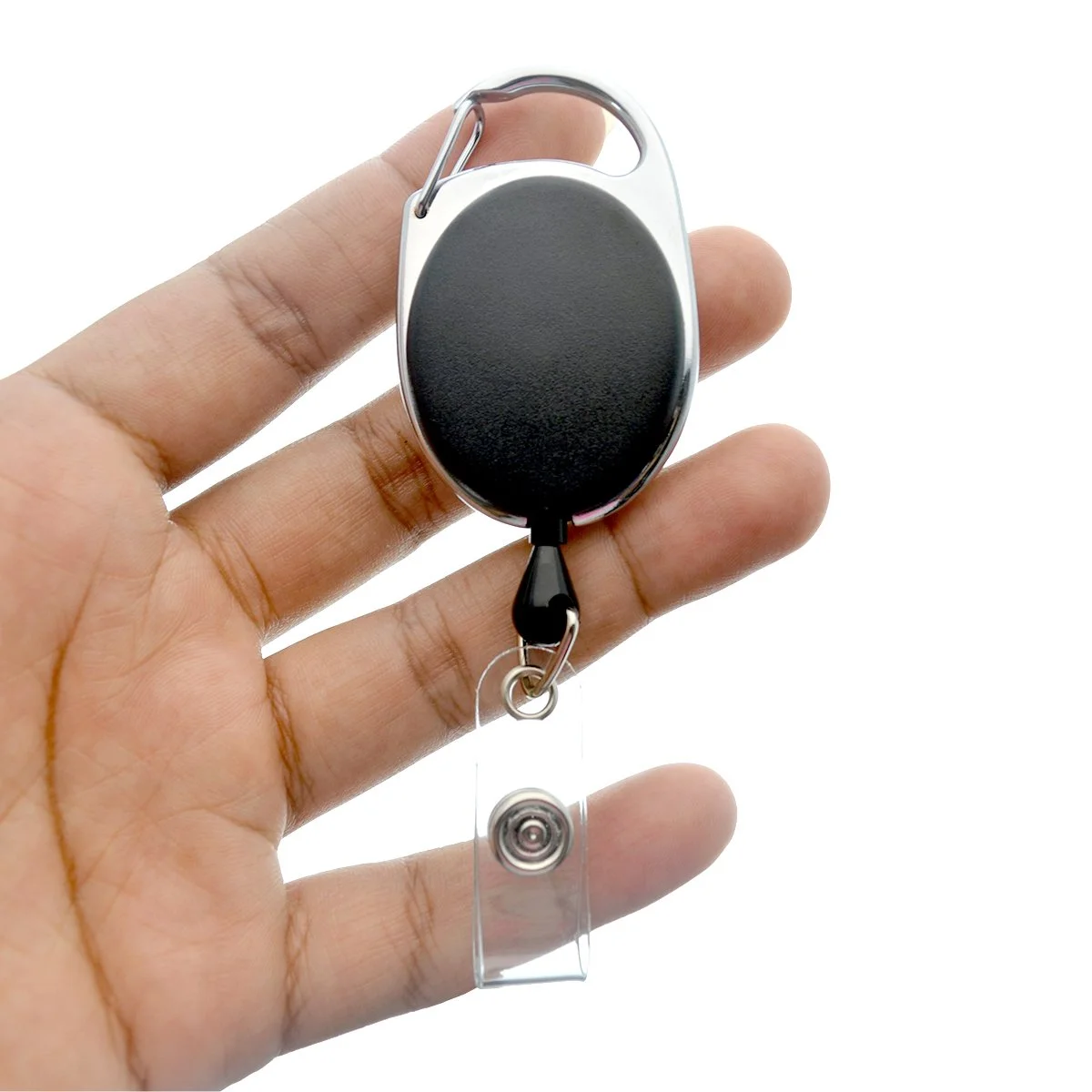 Bulk 100 Pack- Specialist ID Carabiner Clip Badge Reels - Retractable I.D. Card Holders
